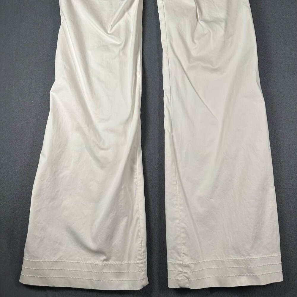 Banana Republic Womens 6 Martin Fit White Wide Leg Pants Buttons *Stains - Picture 12 of 16